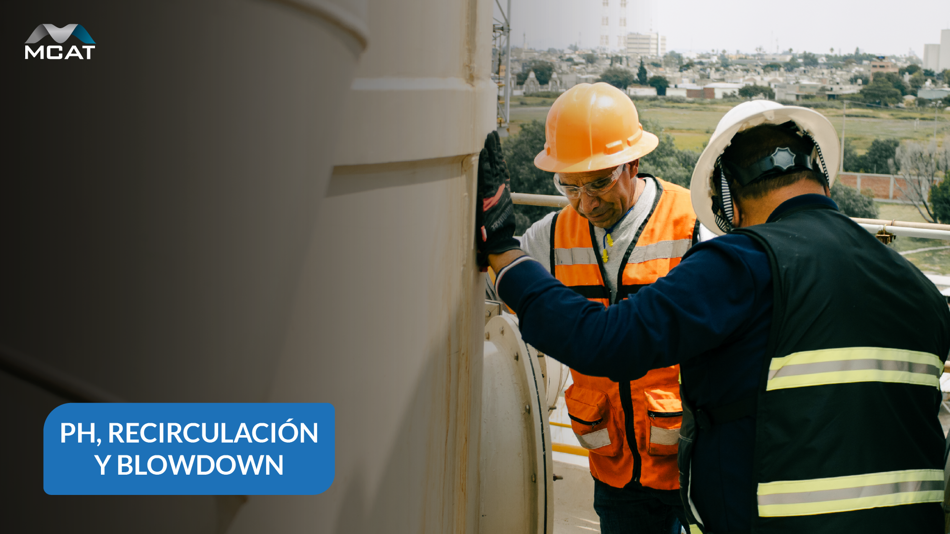 Esquema de tanque, bomba de recirculación y blowdown en scrubber industrial