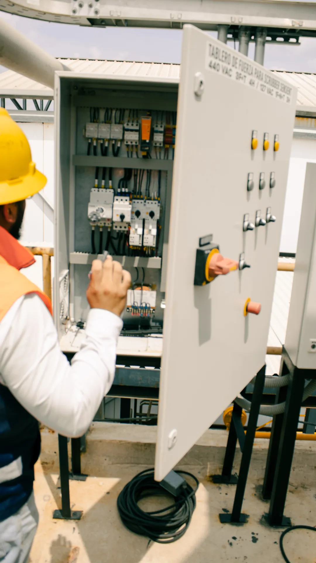 Revisión de tablero de control eléctrico para operación de scrubber industrial