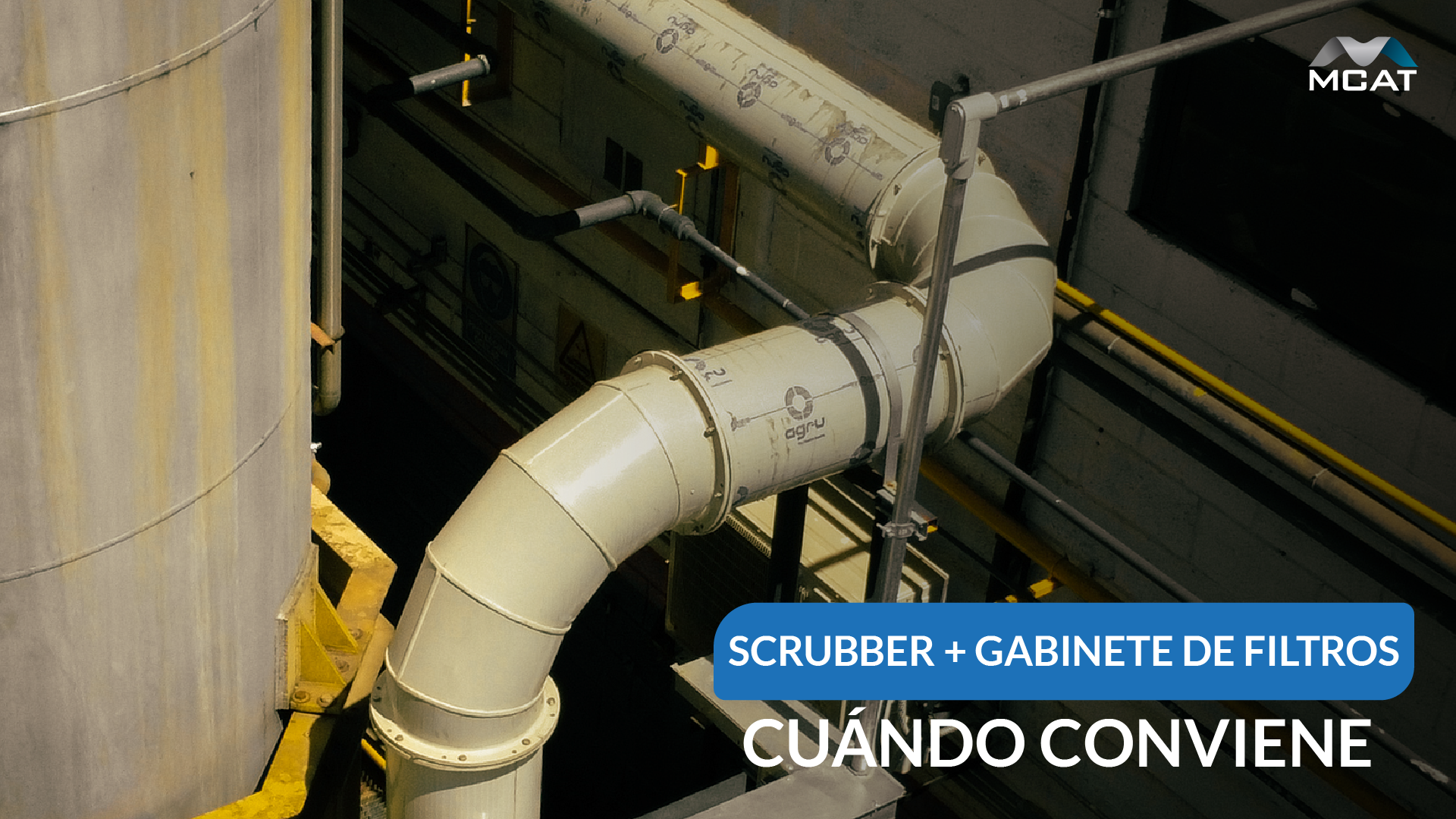 Diagrama de scrubber conectado a gabinete de filtros en línea de extracción